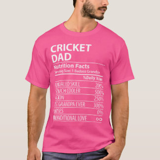 Camiseta Nutrição de Pai de Críquete Fala Pai de Críquete E