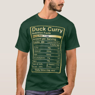 Camiseta Nutrição de Pato Curry Fata Comida Engraçada para