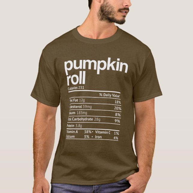 Camiseta Nutrição De Pumpkin Roll Fala Engraçado Ação De Gr (Frente)