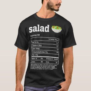 Camiseta Nutrição de Salada Fatos de Ação de Graças Comidas