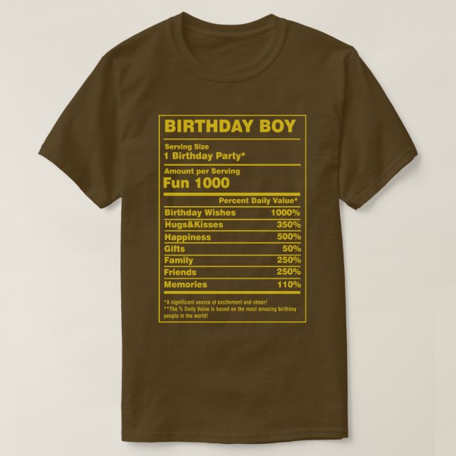 Camiseta Nutrição Fala Garoto de Aniversário (Frente do Design)