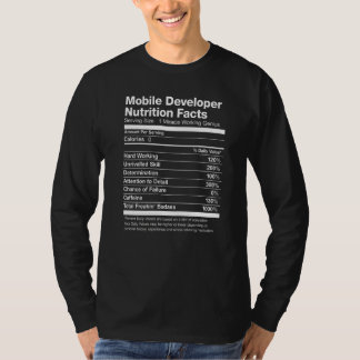 Camiseta Nutrição para Desenvolvedores Móveis Fala Engraçad