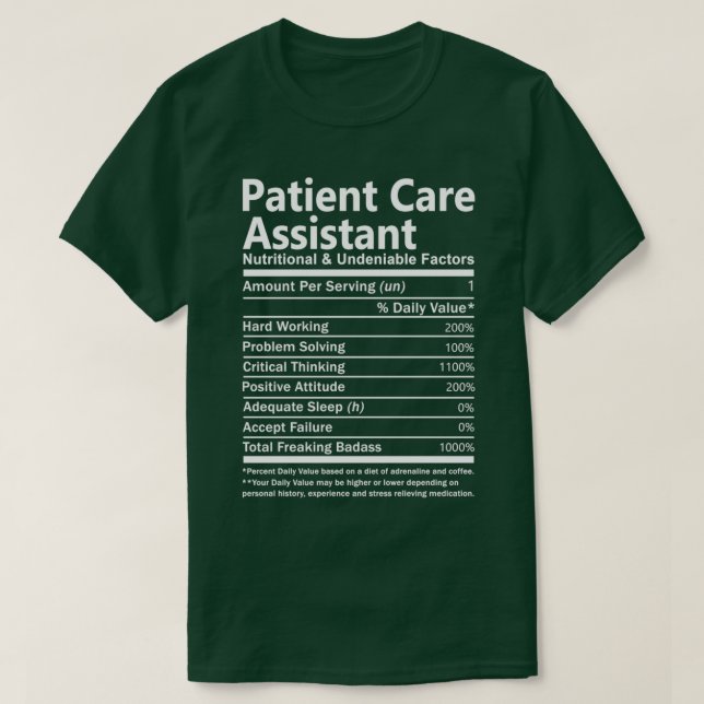 Camiseta Nutricional e inegável do Assistente de Tratamento (Frente do Design)