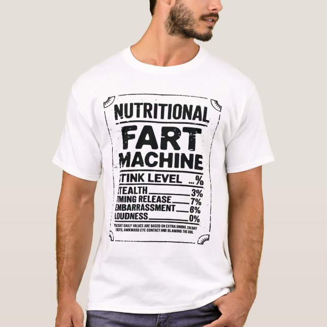 Camiseta Nutrion Fata Fart Machine Pai Piada Engraçado Fart (Frente)