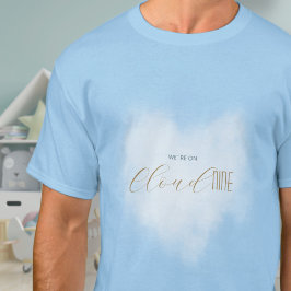 Camiseta Nuvem 9 Azul Celestial Chuvinha de Bebê Pai Famíli