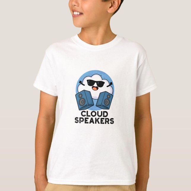 Camiseta Nuvem Auto-falantes Engraçado (Frente)
