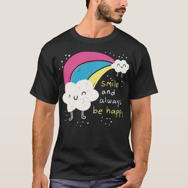 Camiseta Nuvem branca e arco-íris (Frente)
