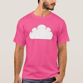 Camiseta Nuvem com Contorno Rosa Fofo – Estética Minimalist