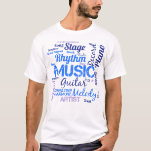 Camiseta Nuvem de Palavras Amante de Música Músico