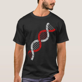 Camiseta Nuvem de Palavras Bioinformáticas do DNA de Hélice