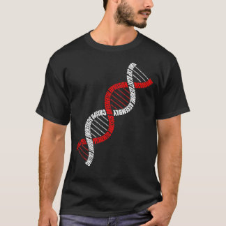 Camiseta Nuvem de Palavras Bioinformáticas do DNA de Hélice
