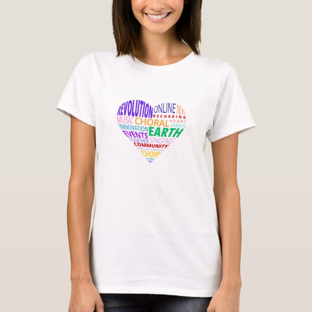 Camiseta Nuvem de Palavras Corais da Terra (Frente)
