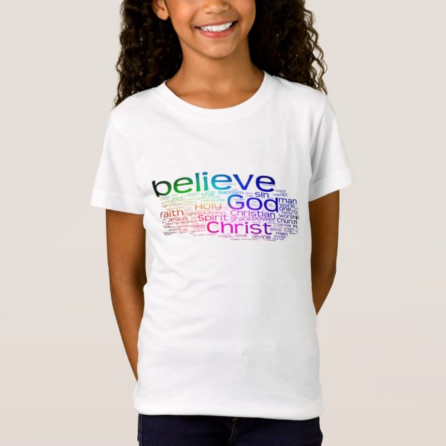Camiseta nuvem de palavras cristã (Frente)