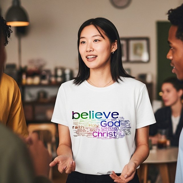 Camiseta Nuvem de palavras cristãs (Criador carregado)