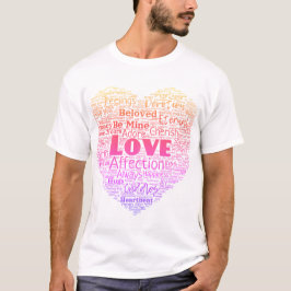 Camiseta Nuvem de Palavras de Amor