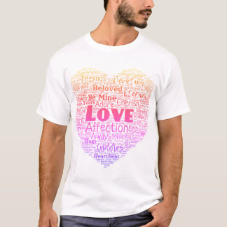 Camiseta Nuvem de Palavras de Amor