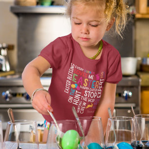 Camiseta Nuvem de Palavras de Caça de Ovos de Páscoa com No