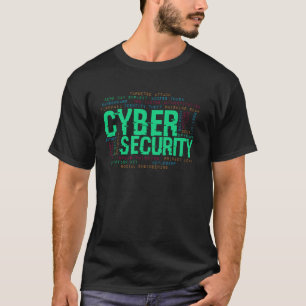 Camiseta Nuvem de Palavras de Cibersegurança Hacker Program