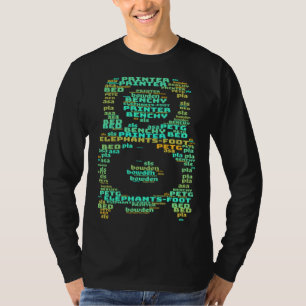 Camiseta nuvem de palavras de extremidade quente de impress