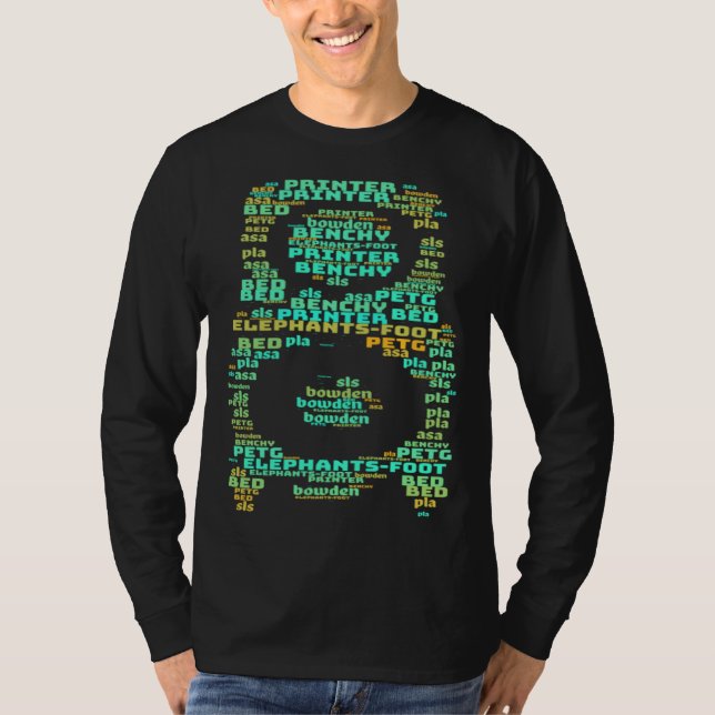 Camiseta nuvem de palavras de extremidade quente de impress (Frente)