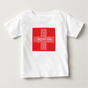 Camiseta Nuvem de Palavras de Sinalizador de suiça
