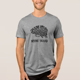 Camiseta Nuvem de Palavras do Cérebro Equipe Neuro em Preto