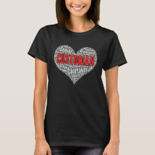 Camiseta Nuvem de Palavras em Forma de Coração de Custódia