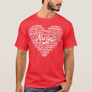 Camiseta Nuvem de Palavras Enfermeira do Coração