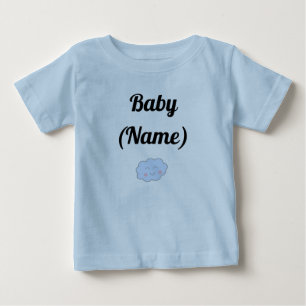 Camiseta Nuvem de Sorriso de Nome de Bebê Personalizado
