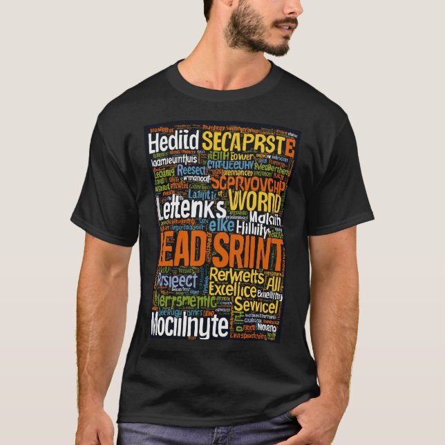 Camiseta Nuvem do Word: liderança, serviço, integridade, eq (Frente)