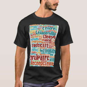 Camiseta Nuvem do Word usando multicores