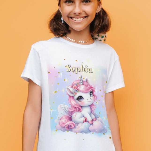 Camiseta Nuvem mágica de Pastel Sparkle unicorn (Criador carregado)