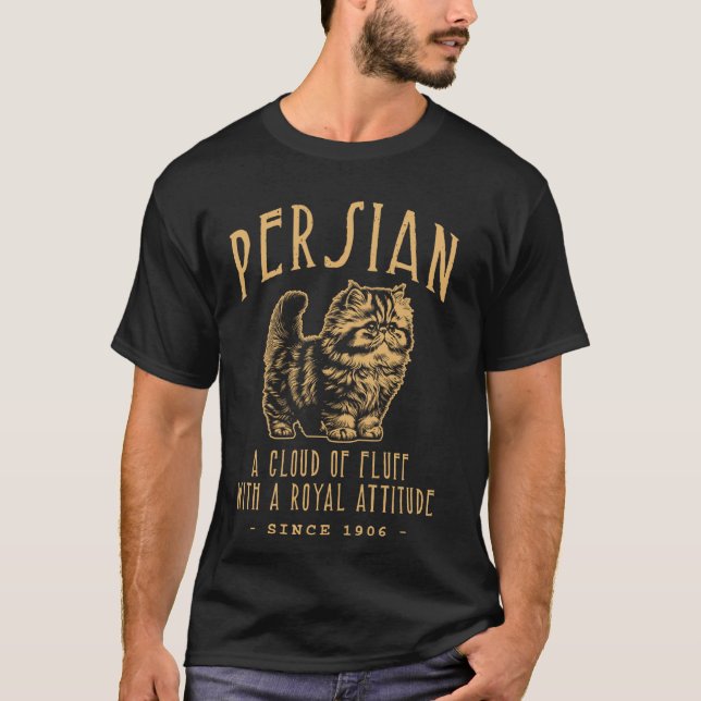 CAMISETA NUVEM PERSA DE FOFURA, RAÇA DE GATO (Frente)