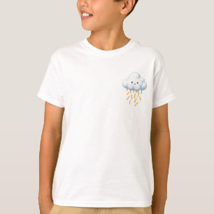 Camiseta Nuvem Sorridente Chovendo Batatas Fritas Crianças