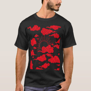 Camiseta Nuvem vermelha e camiseta-sol para homens e mulher