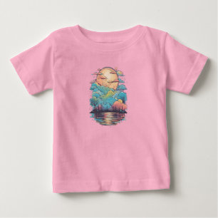 Camiseta Nuvens 25 chuva, cores do arco-íris, nuvens brilha