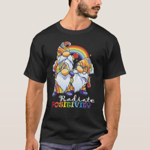 Camiseta Nuvens de gnomos arco-íris radiantes de positivida