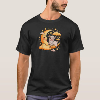 Camiseta Nuvens de Lua Crescente Llama Alpaca Llamas Alpaca