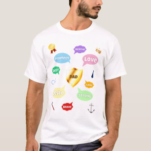 Camiseta Nuvens de Palavras do Dia dos Pais Melhor Pai Coro