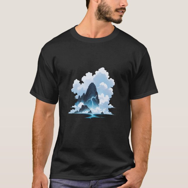 Camiseta Nuvens de relâmpago e Montanha (Frente)