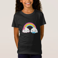 Nuvens do casal de Kawaii com arco-íris