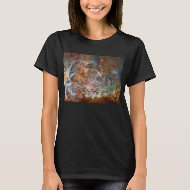 Camiseta Nuvens escuras da Nebulosa de Carina Hubble Espaço (Frente)