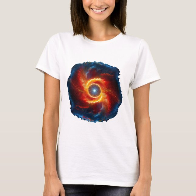 Camiseta Nuvens Escuras E Chamas Em Torno De Uma Orba De Ro (Frente)