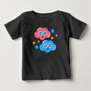 Camiseta Nuvens Estreladas Kawaii Fofas – Céu de Desenho An