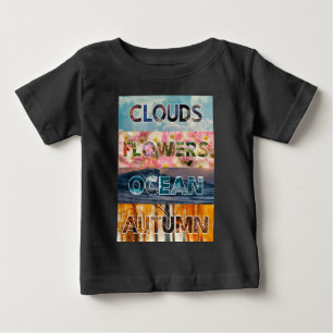 Camiseta Nuvens Flores Oceano Outono – Arte de Palavras da
