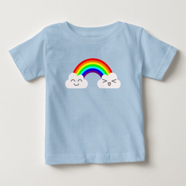 Camiseta Nuvens Fofas e Arco-íris (Frente)