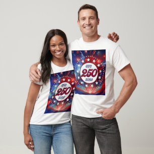 Camiseta Nuvens gráficas de fogos de artifício no 250º aniv