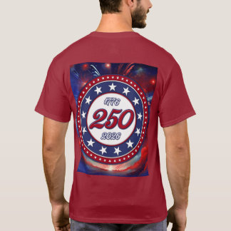Camiseta Nuvens Gráficas de Fogos de Artifício para o 250º 