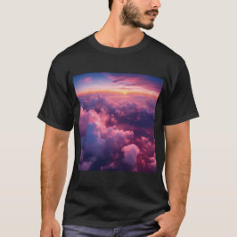 Camiseta Nuvens rosa e bela vista