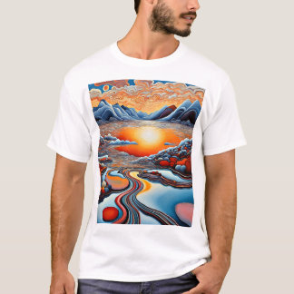 Camiseta Nuvens sobre paisagem gelada 2